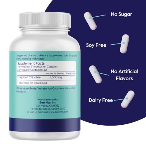 120 Vegetarian Capsules Citicoline 500mg L191545