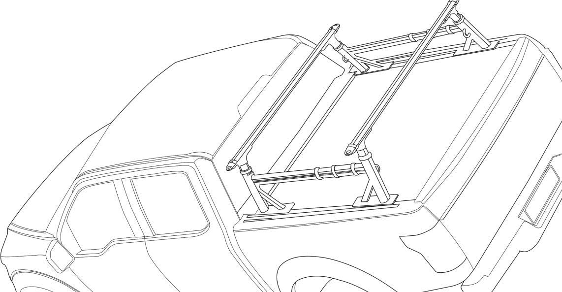 Universal Adjustable-Height Aluminum Truck Bed Rack with Side Rails X407706