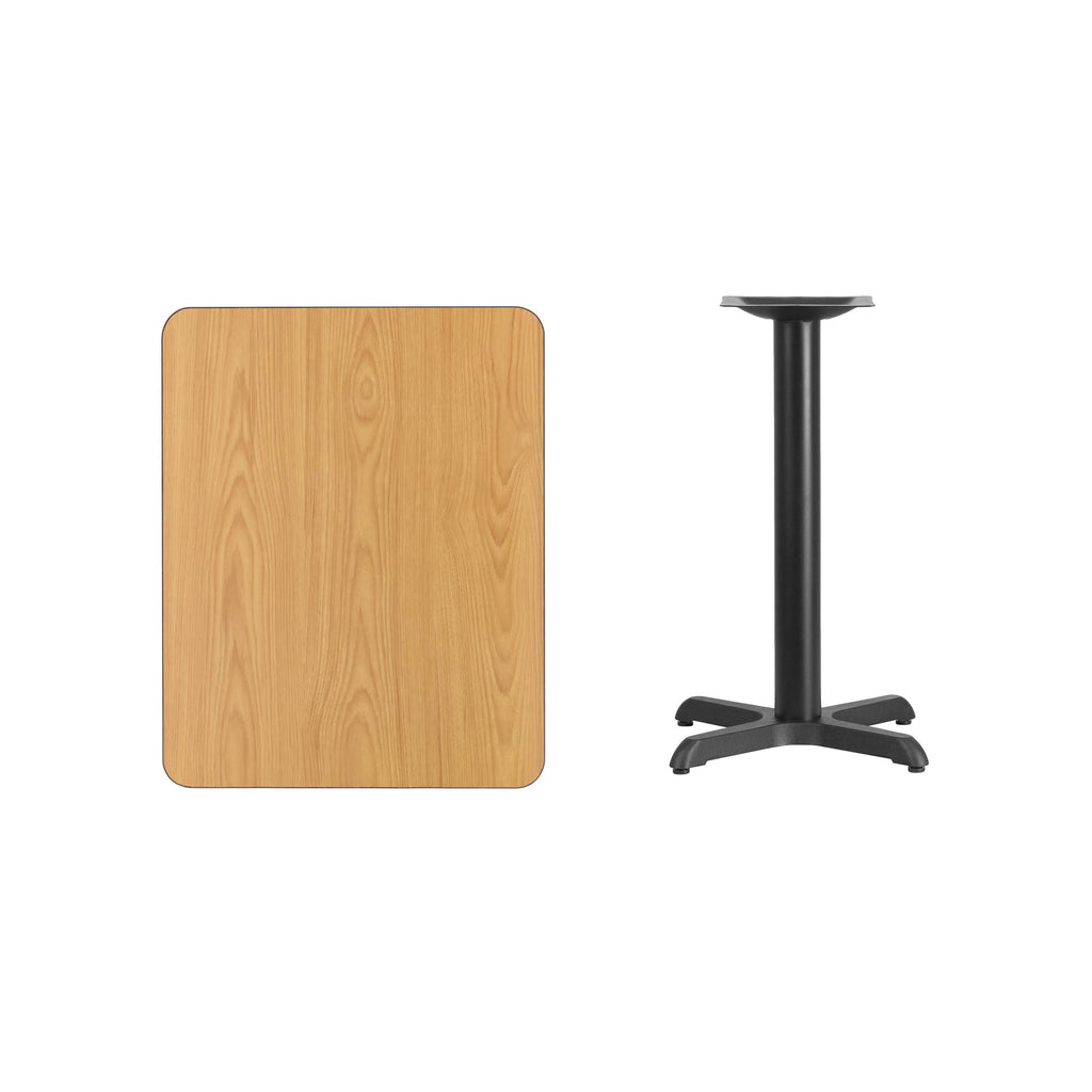 Rectangular Natural Laminate Table Top with Table Height Base S4805