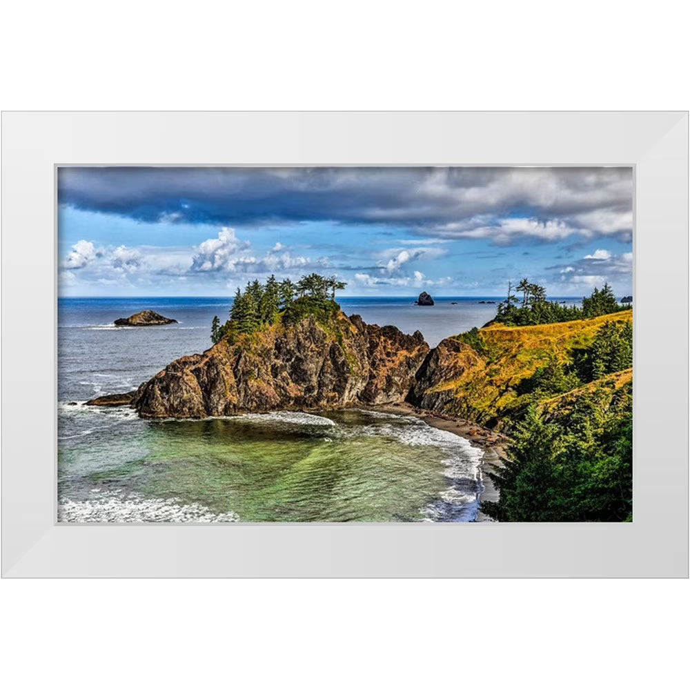 14x10 White Modern Wood Framed Art Print B26383