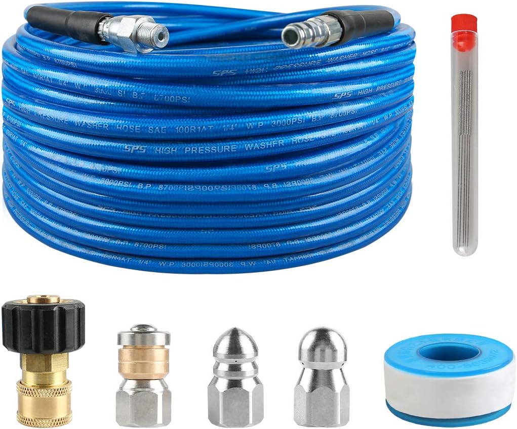 Sewer Jetter Kit, 100 FT Hose, 1/4 Inch NPT, 4000 PSI, Pack of 2 F85832