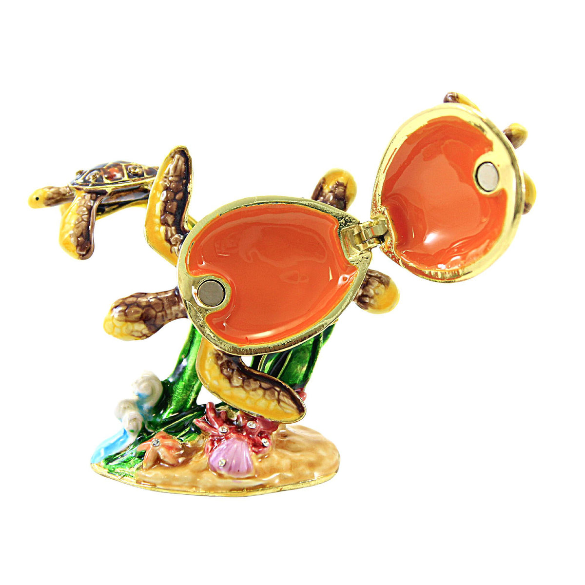 One Hinged Box 2.25 Inch Metal Sea Turtle K98831