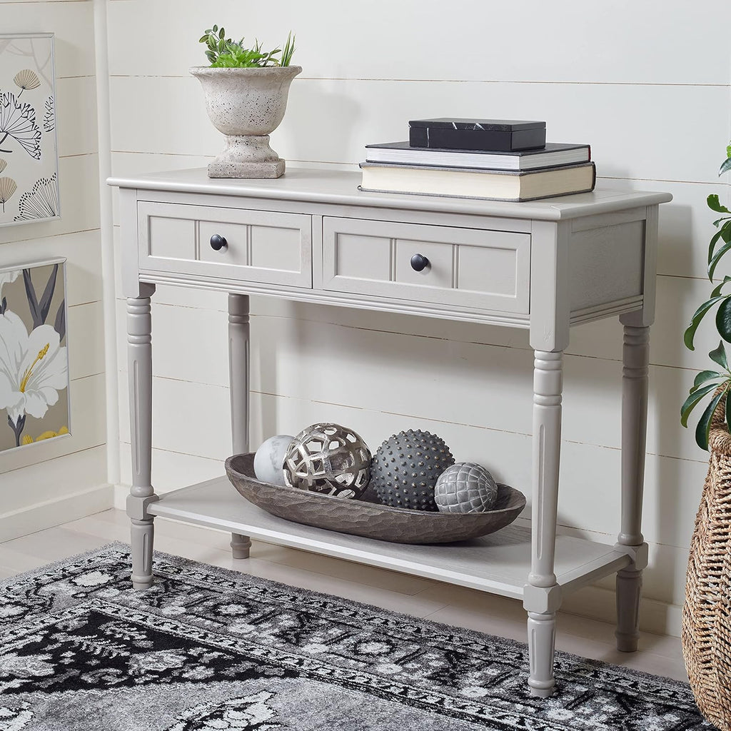 Vintage Grey 2-Drawer Console Table O75691
