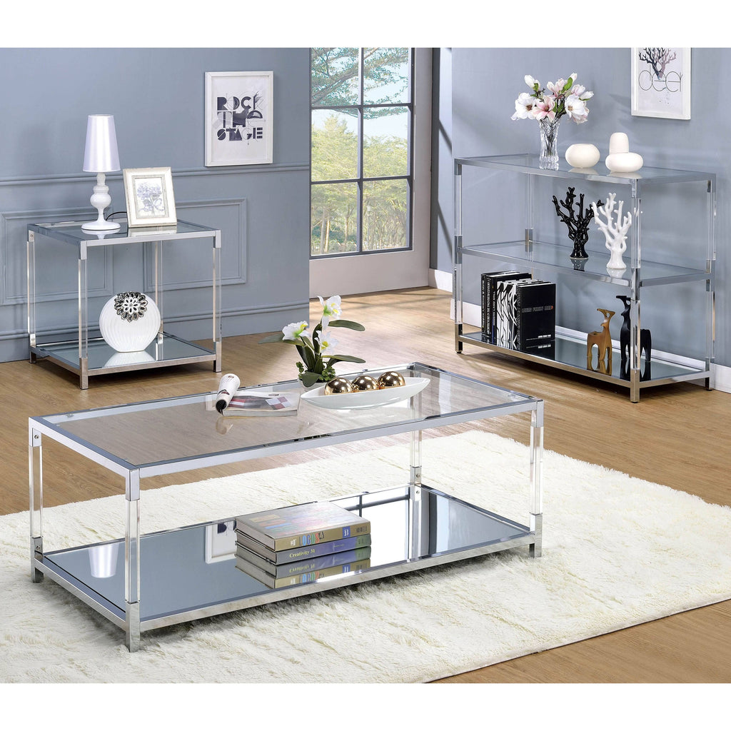 Chrome Metal 1-Shelf End Table W467