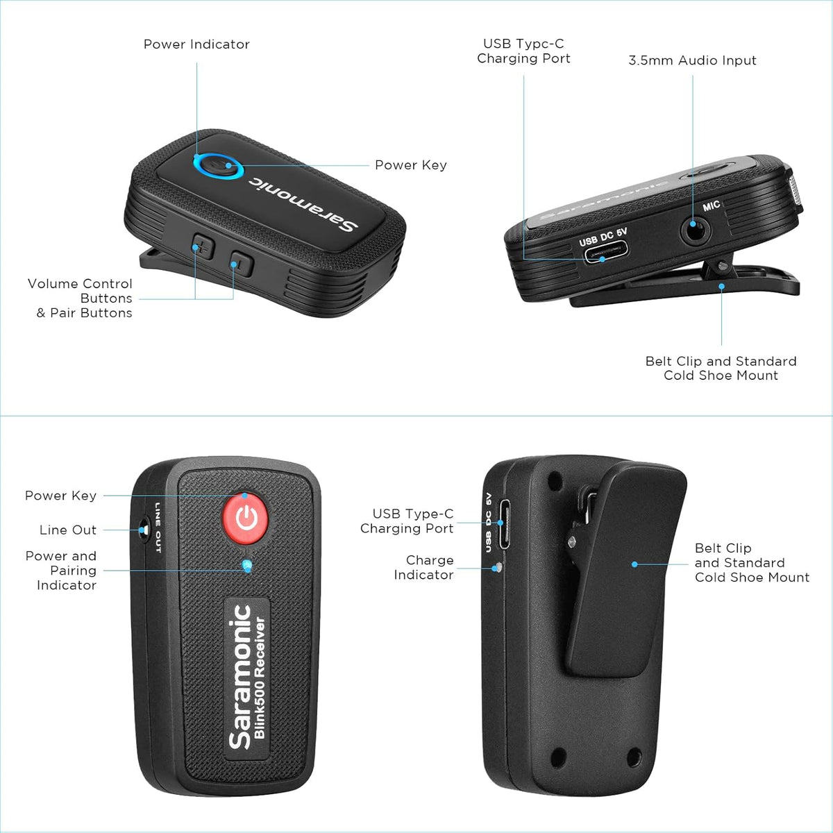 Wireless Lavalier Microphone for Camera DSLR Android iOS Phone Video Z365