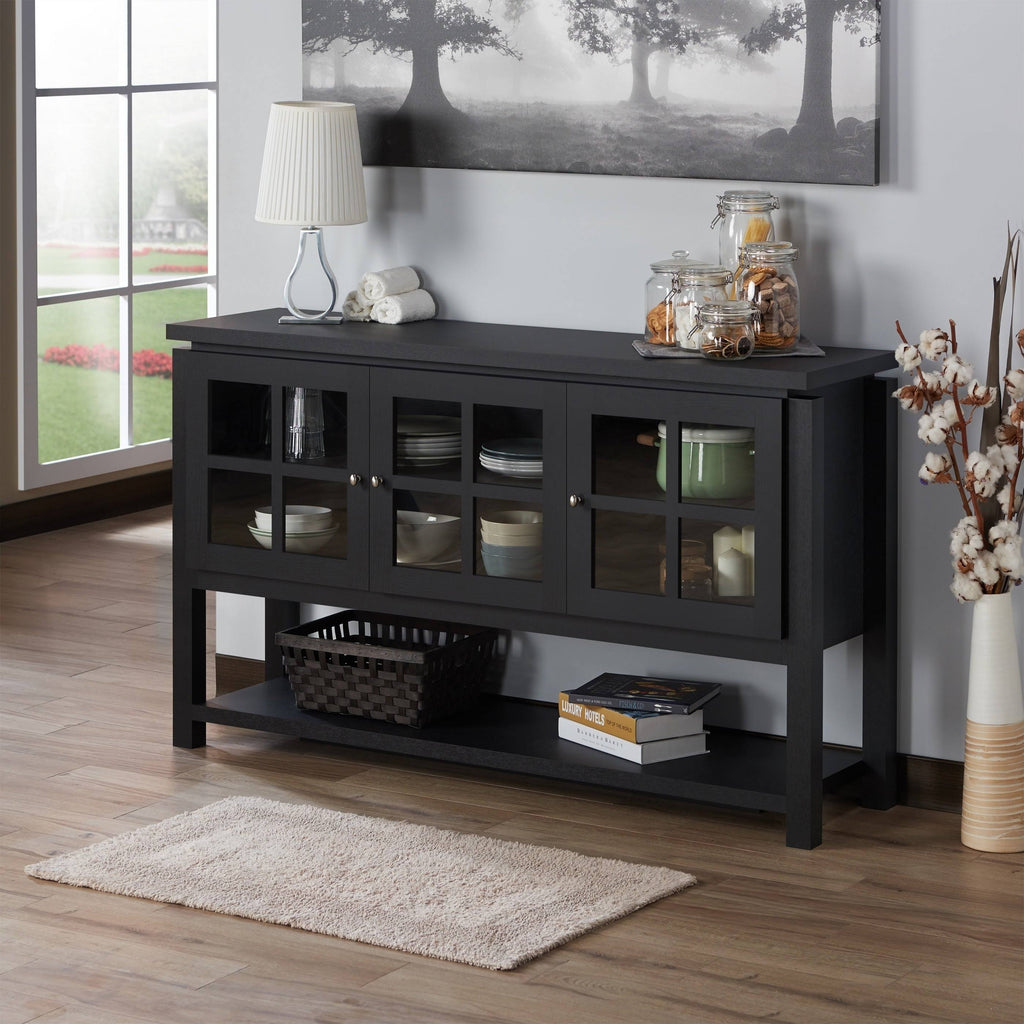 Gray Contemporary Buffet Table P589815