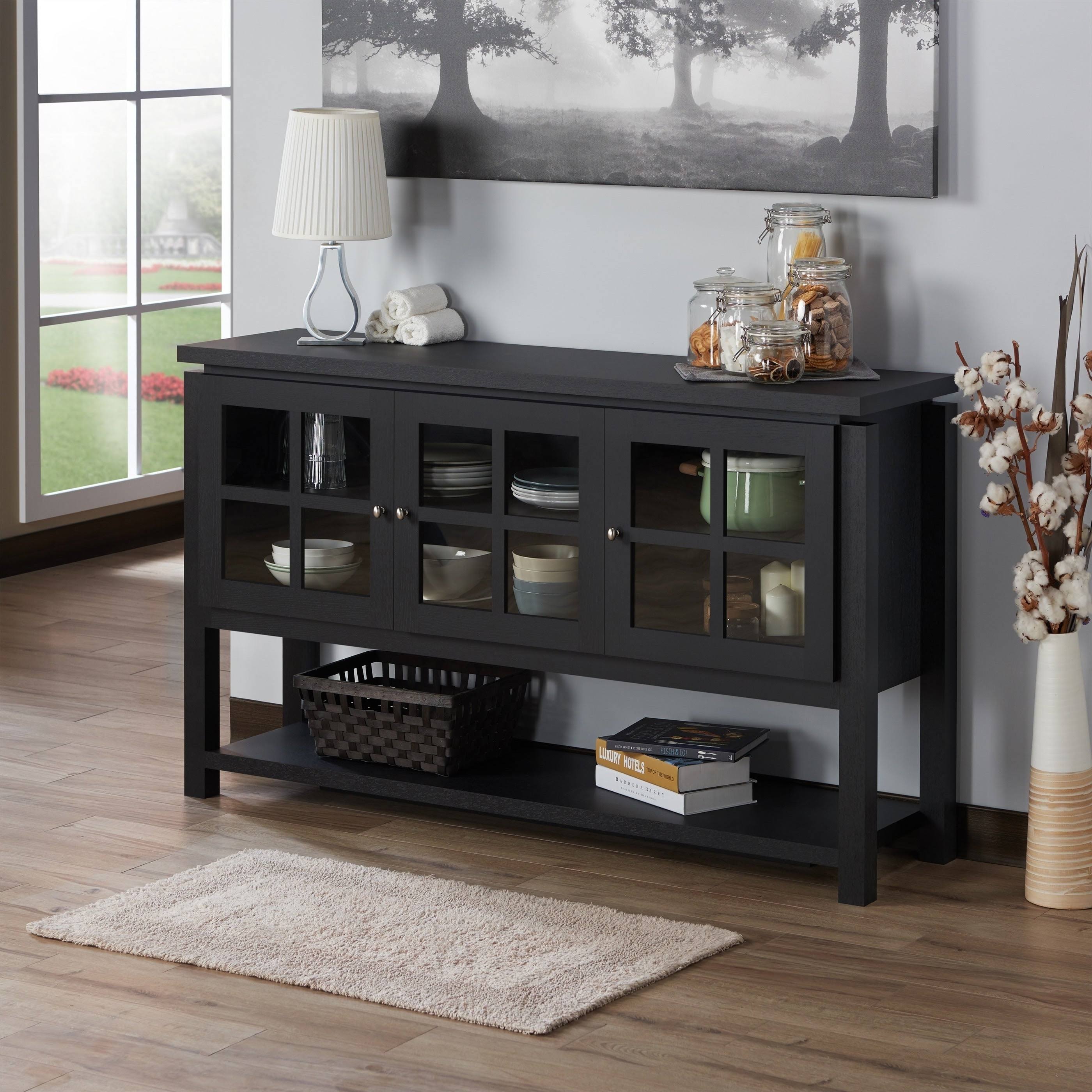 Gray Contemporary Buffet Table P589815