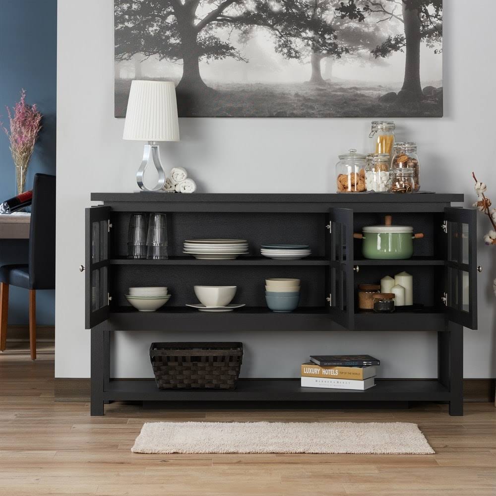 Gray Contemporary Buffet Table P589815