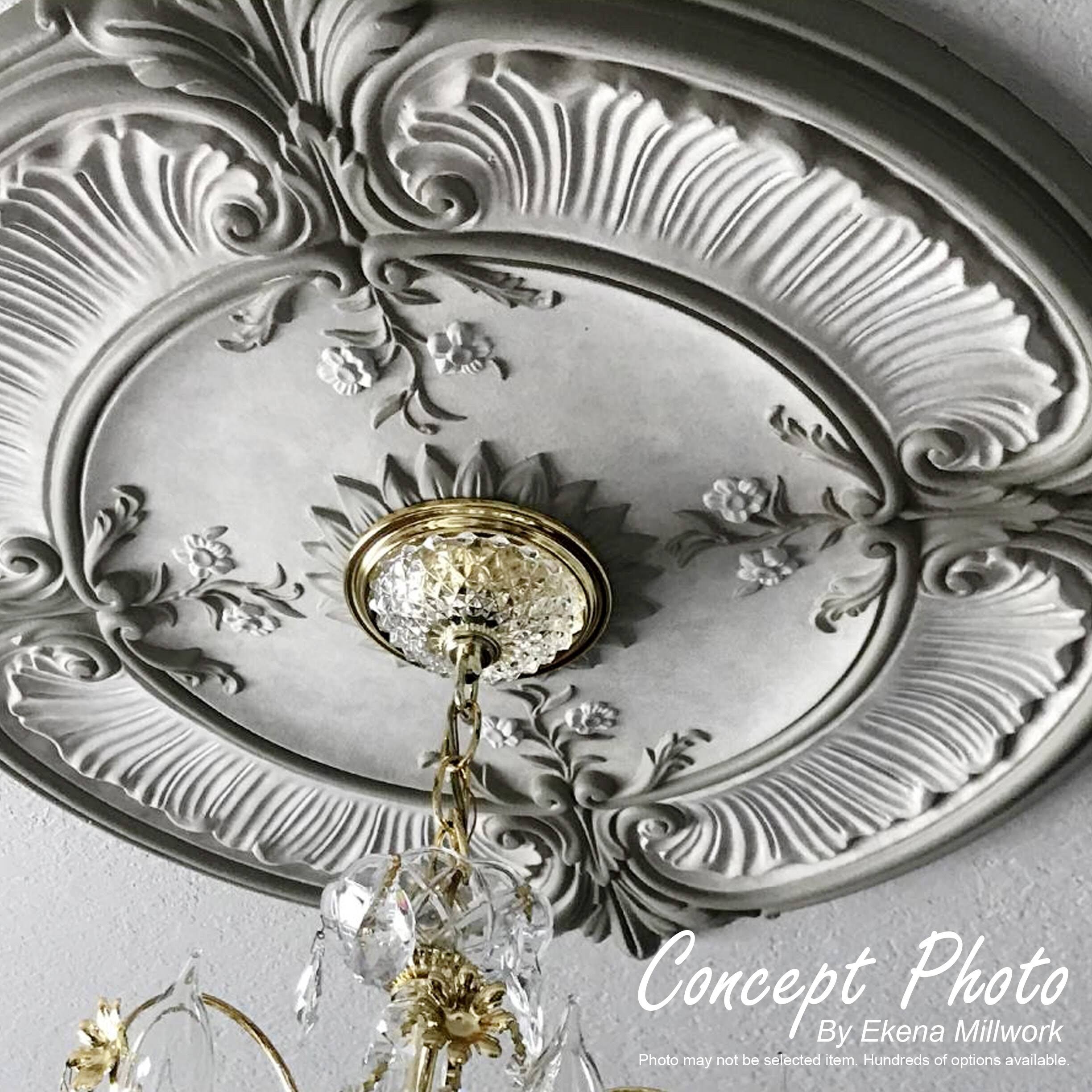 15 3/4x22OD x 1 1/2x22P Hand-Painted Ceiling Medallion Q892366