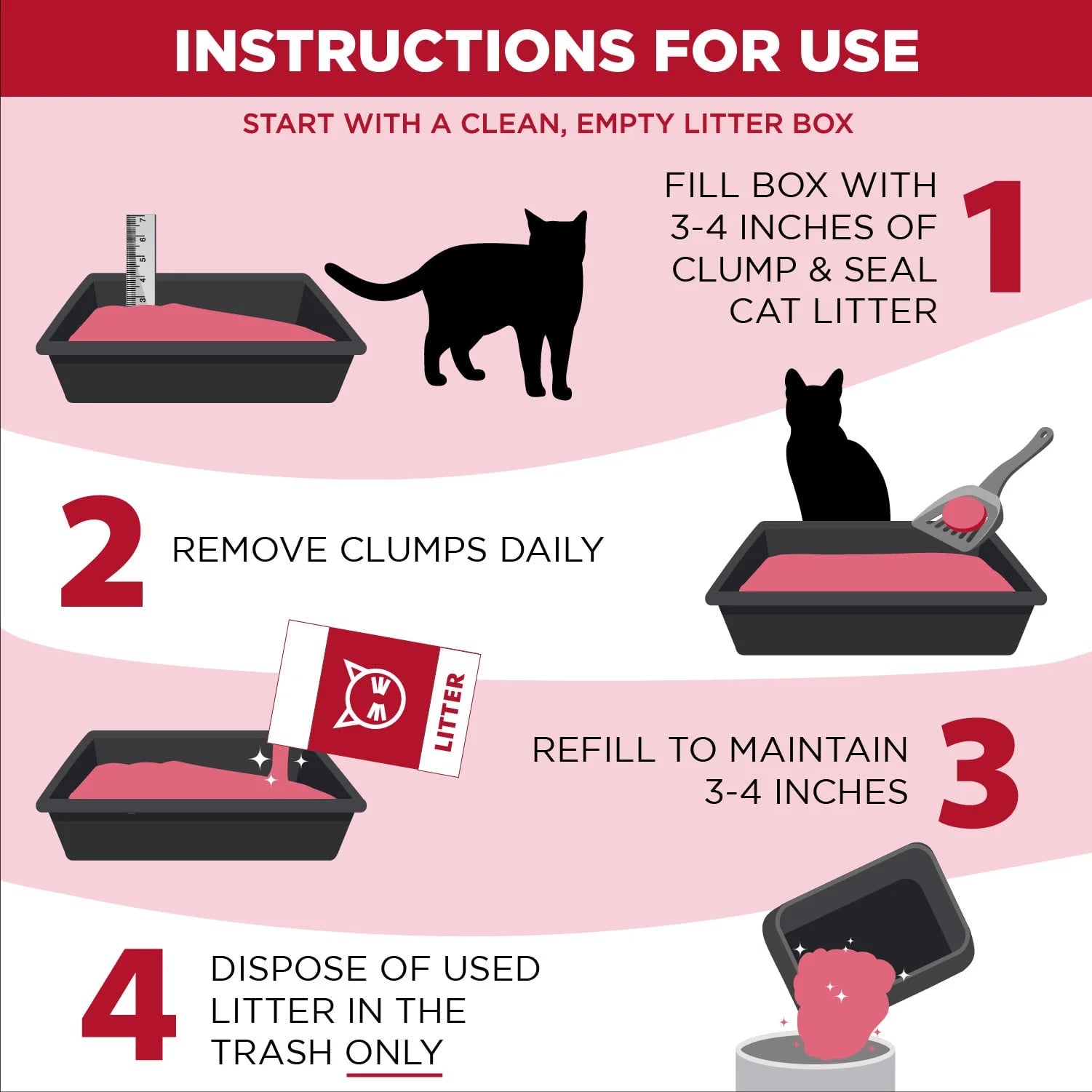 Clumping Clay Cat Litter, 28 lbs B154684
