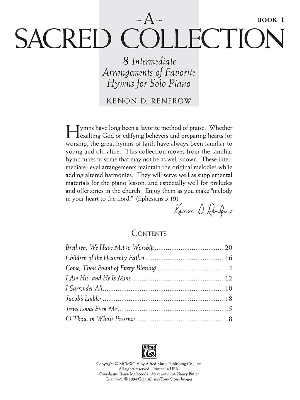 8 Intermediate Arrangements of Favorite Hymns for Solo Piano U451523
