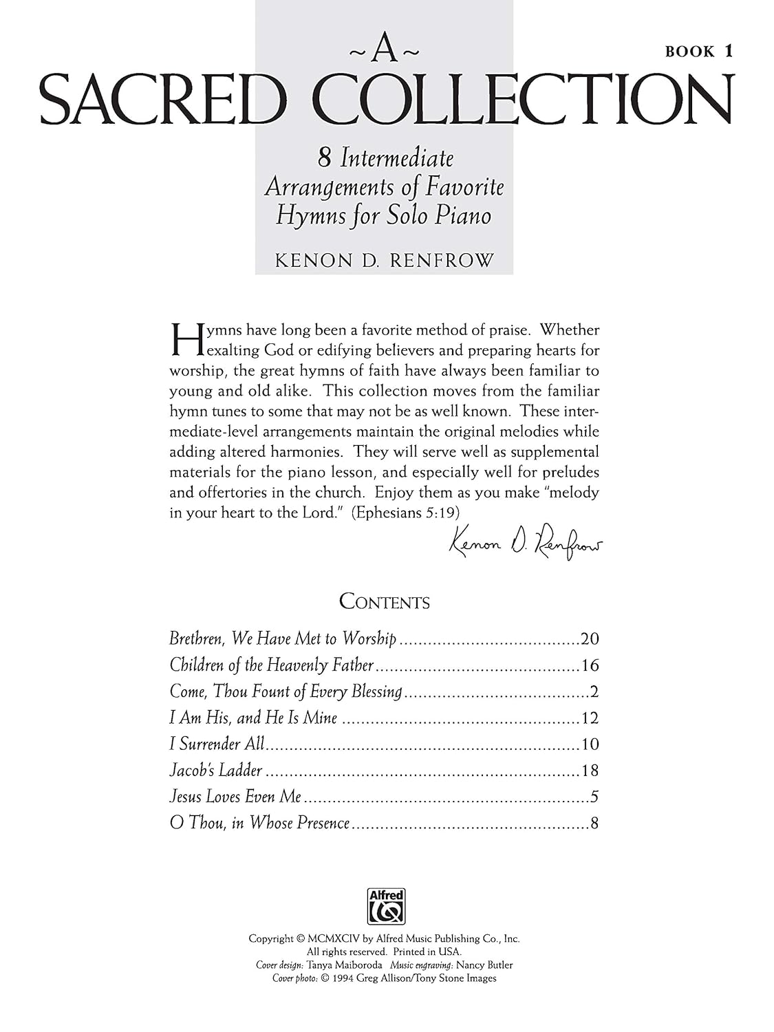 8 Intermediate Arrangements of Favorite Hymns for Solo Piano U451523