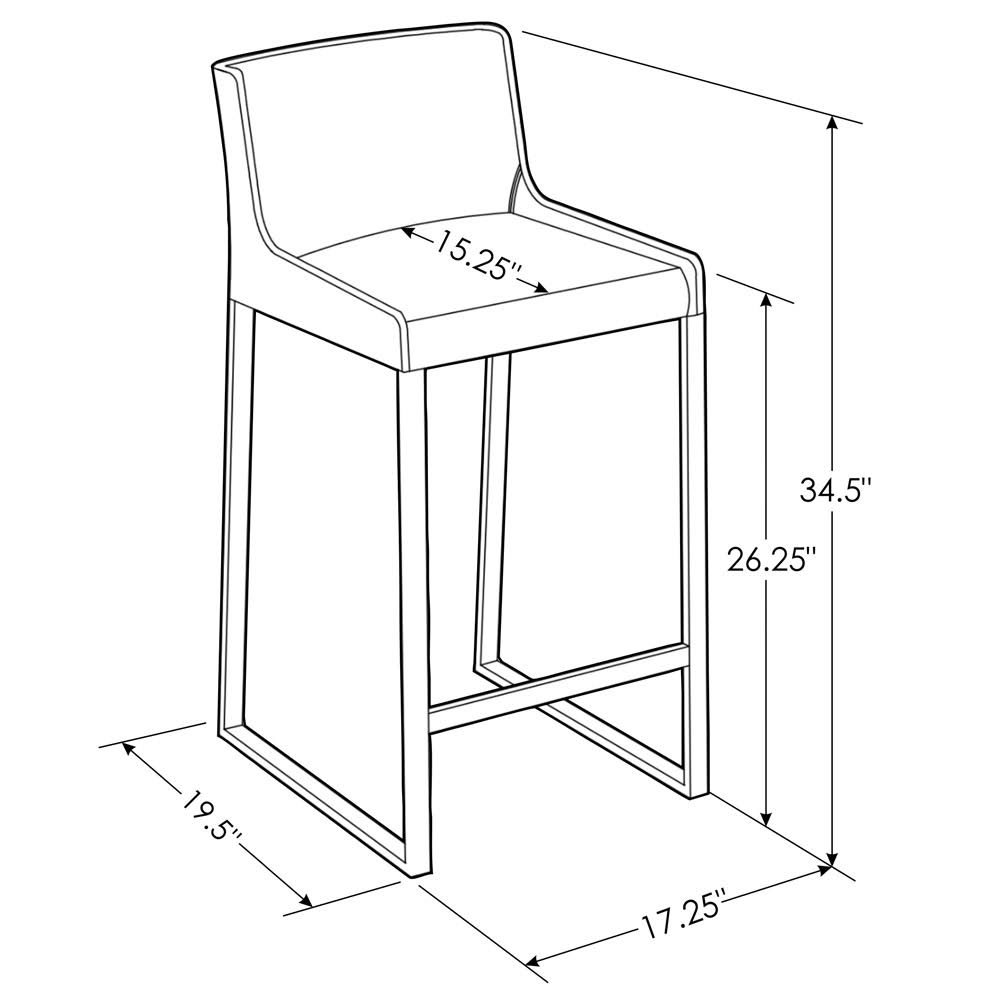 Black and Dark Gray Leatherette Counter Stool K9586