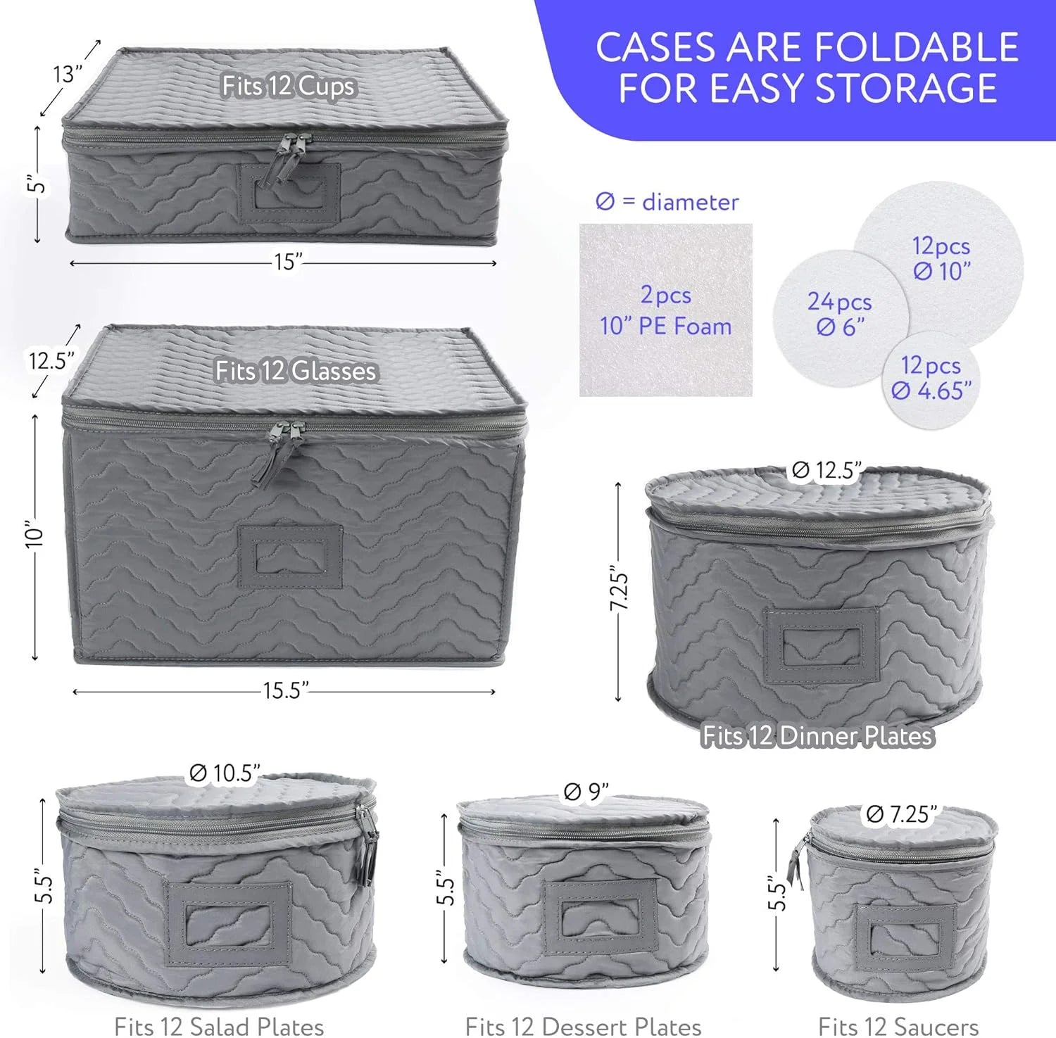 Quilted 6-Piece Storage Box Set A99418