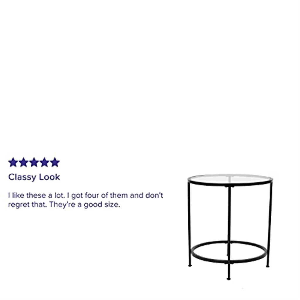 Clear Matte Black End Table Z52381
