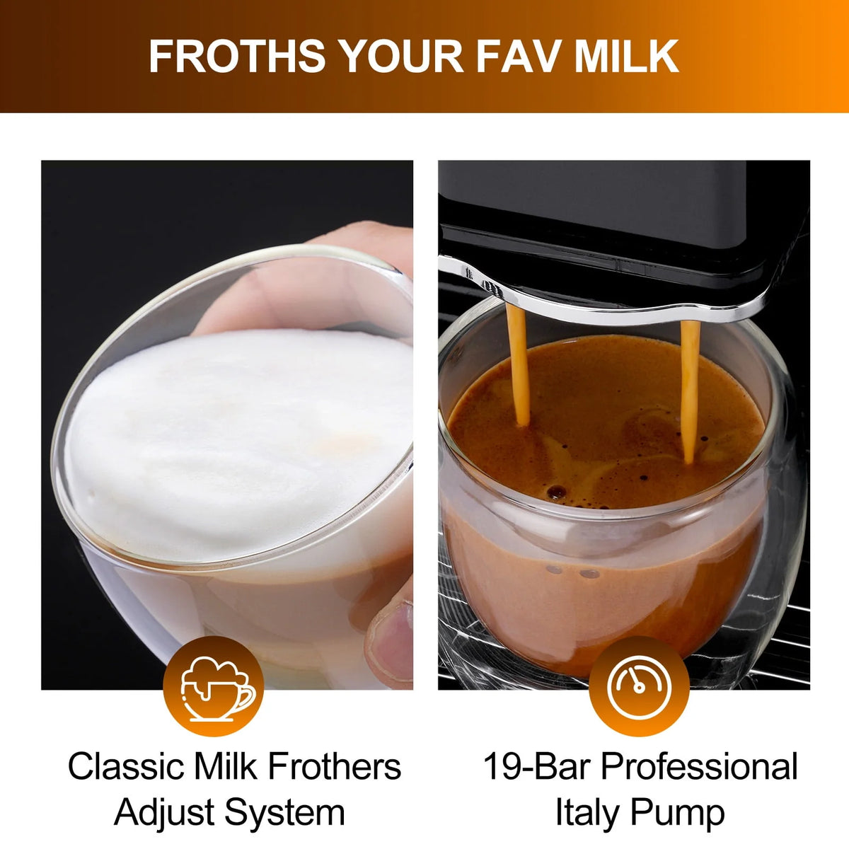 Super Automatic Espresso Coffee Machine with Grinder and Milk Frother M666
