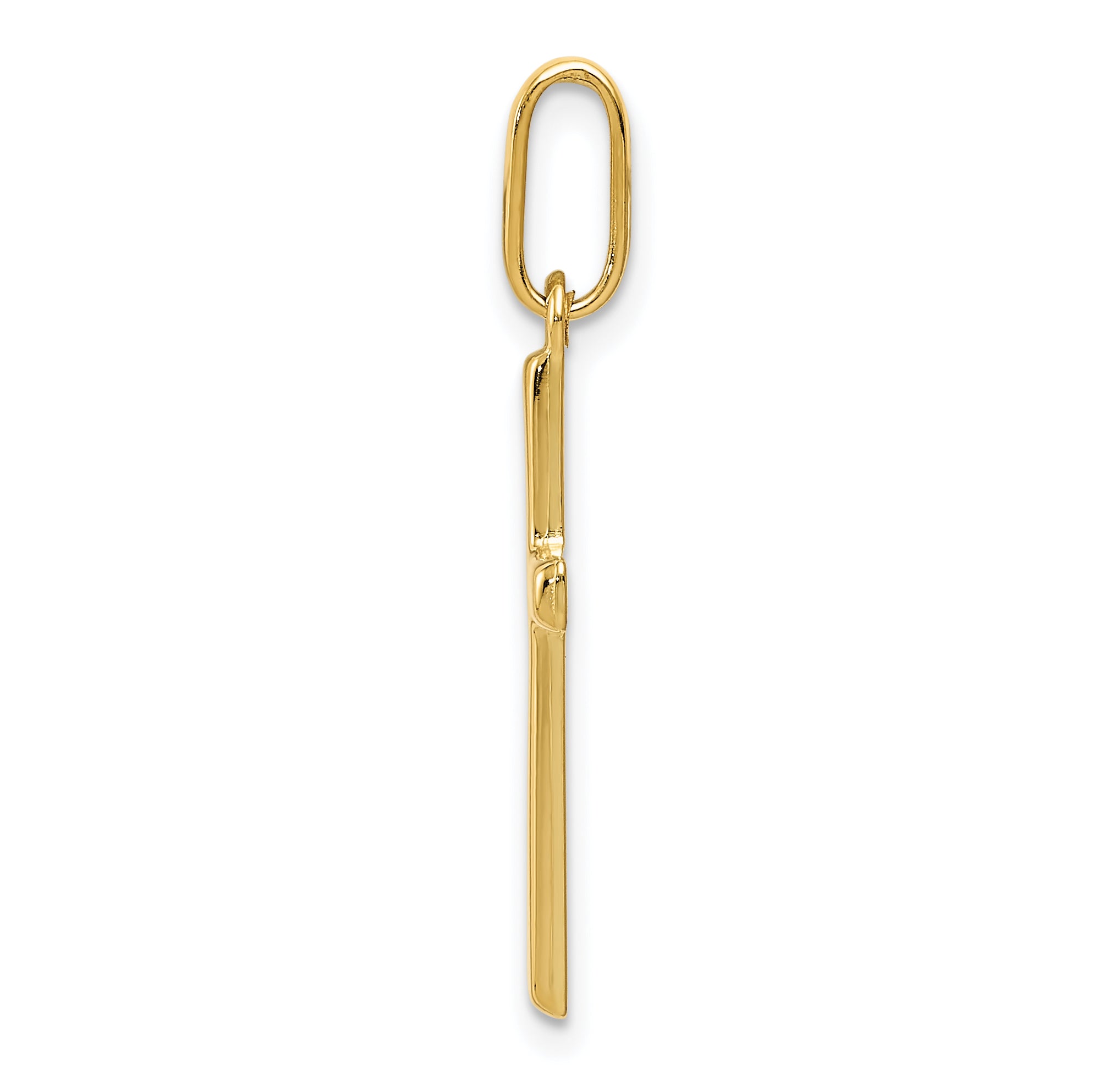 14K Yellow Gold Hollow Cross Pendant Charm with Rope Chain Necklace 20'' W768853