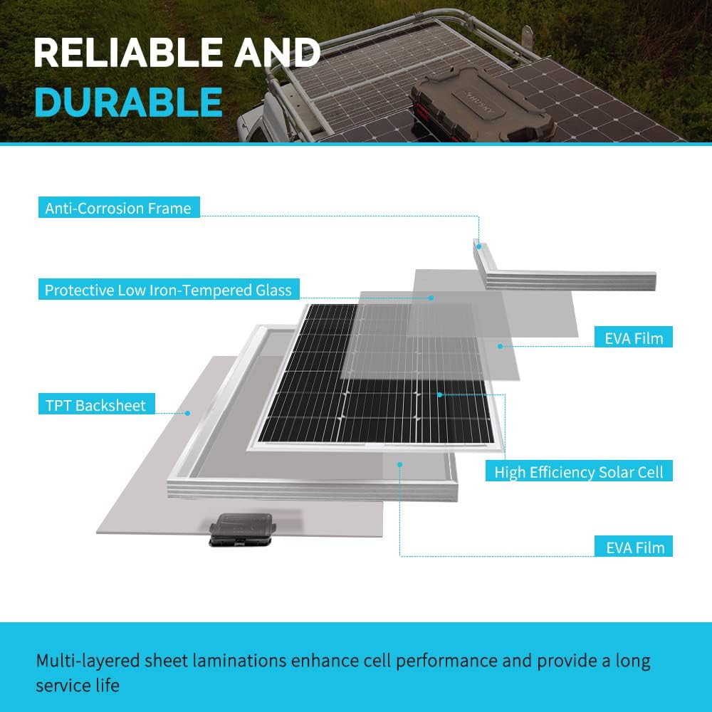400 Watt 12 Volt 4 Pcs 100W Panel 40A MPPT Charge Controller Bluetooth Module Solar Power System U583