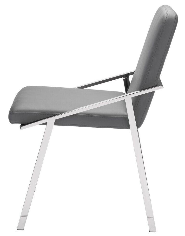 White/Polished Stainless Dining Chair O2609