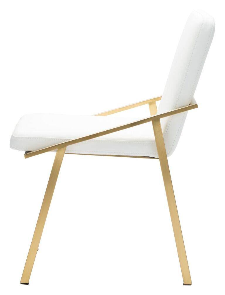 White/Polished Stainless Dining Chair O2609