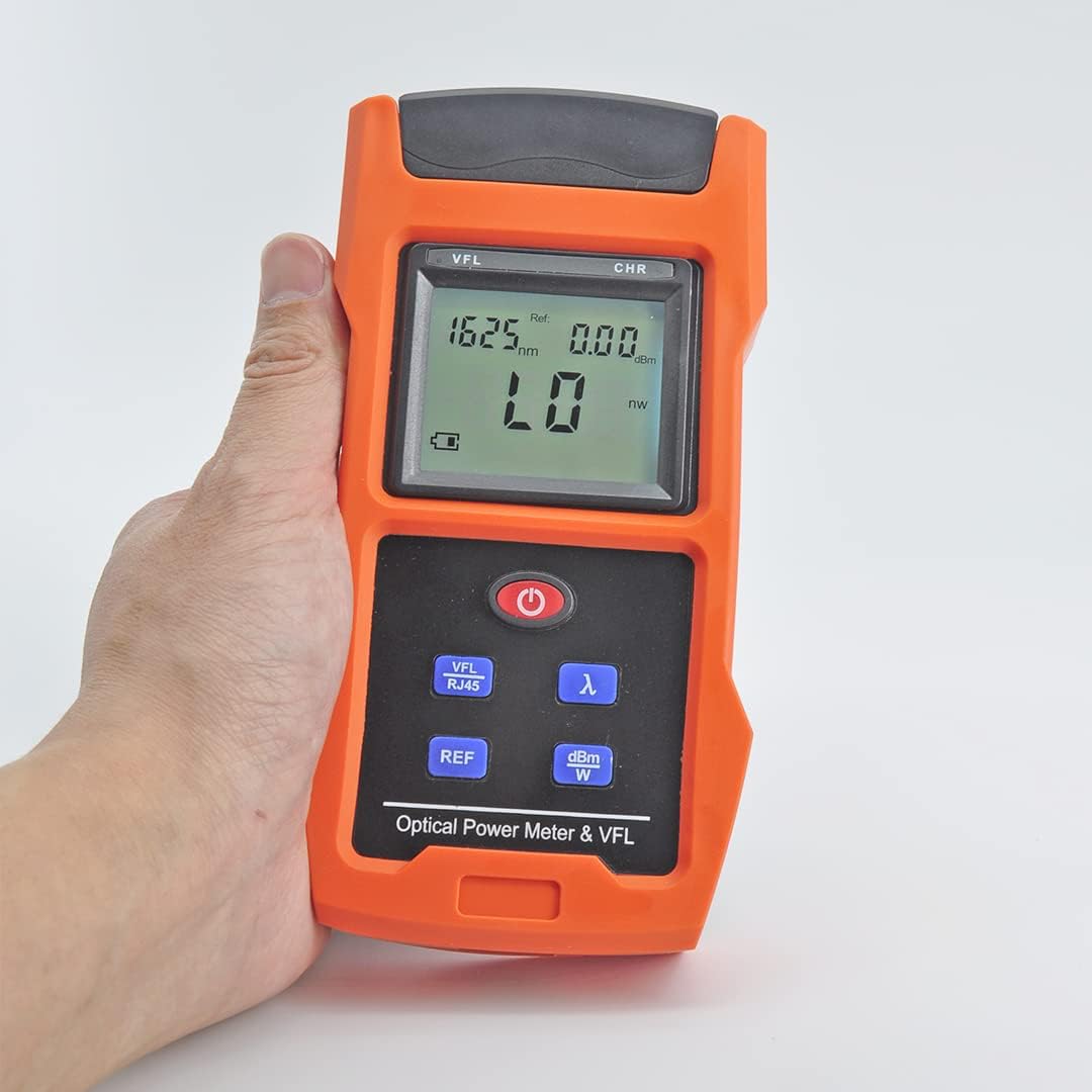 Optical Power Meter with Visual Fault Locator, Fiber Light Tester, Rechargeable Battery, USB Charge Port, Pack of 2 I80810
