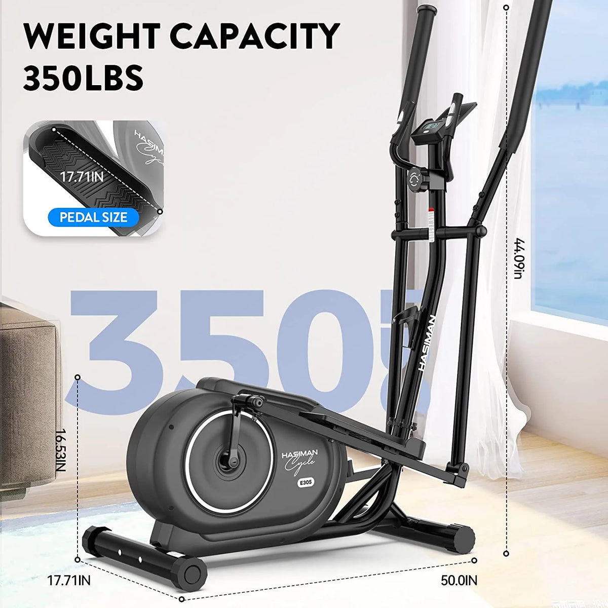 Magnetic Elliptical Exercise Machine with Pulse Rate Grips D675845