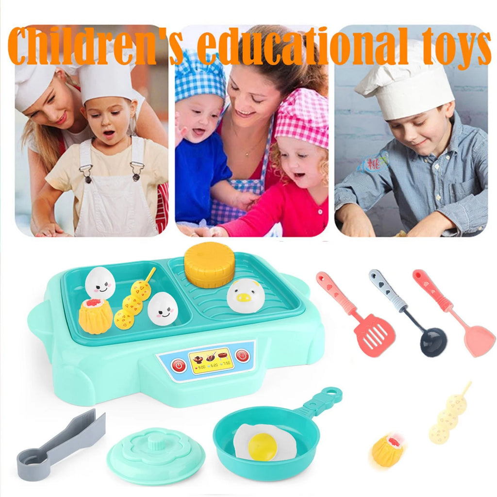 Educational Toys Grill Barbecue Set BBQ Food Toys with Music Lights Kids Spatula L599