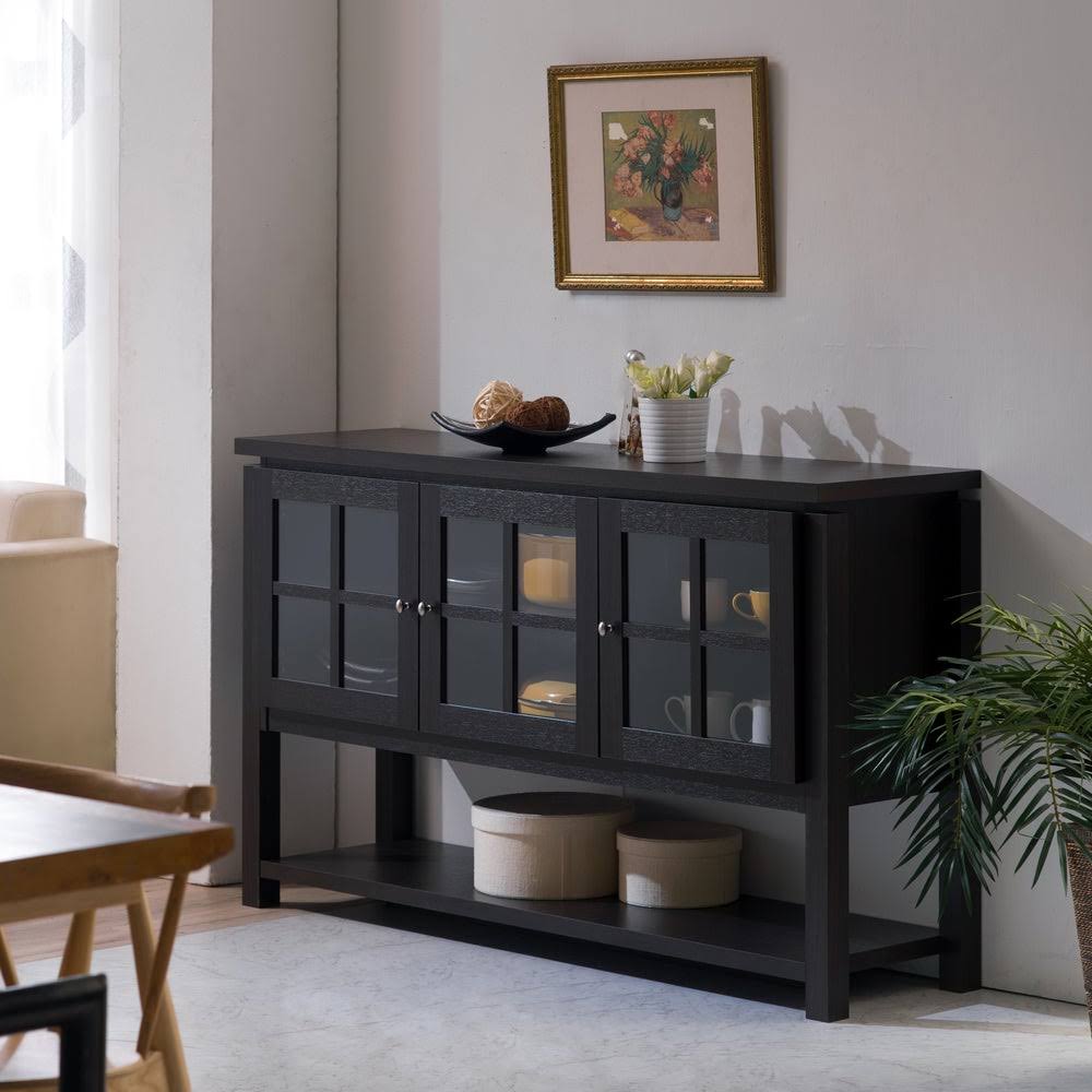 Gray Contemporary Buffet Table P589815