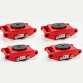4Pcs Machinery Mover Set Machine Dolly Skate 4 Rollers 6Ton with 360° Rotate Cap M346602