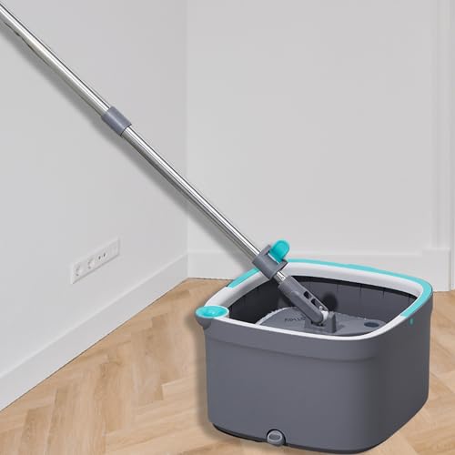 Square Spin Mop and Bucket with 2 Machine Washable Mop Pads K347