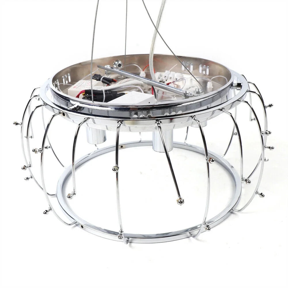 Pink Rose Flower Crystal Pendant Ceiling Lamp X3951