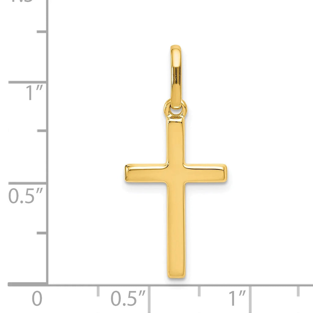 14K Yellow Gold Hollow Cross Pendant Charm with Rope Chain Necklace 20'' W768853