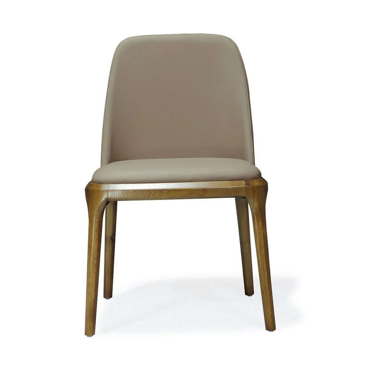 Tan and Walnut Faux Leather Dining Chair R3686