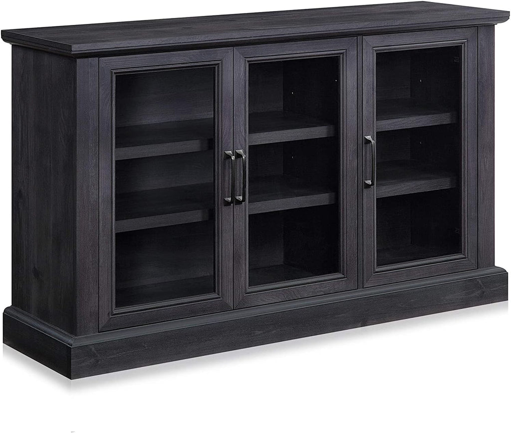 Rustic Grey Wood Sideboard Buffet Entertainment Center with Storage Cabinet R58332