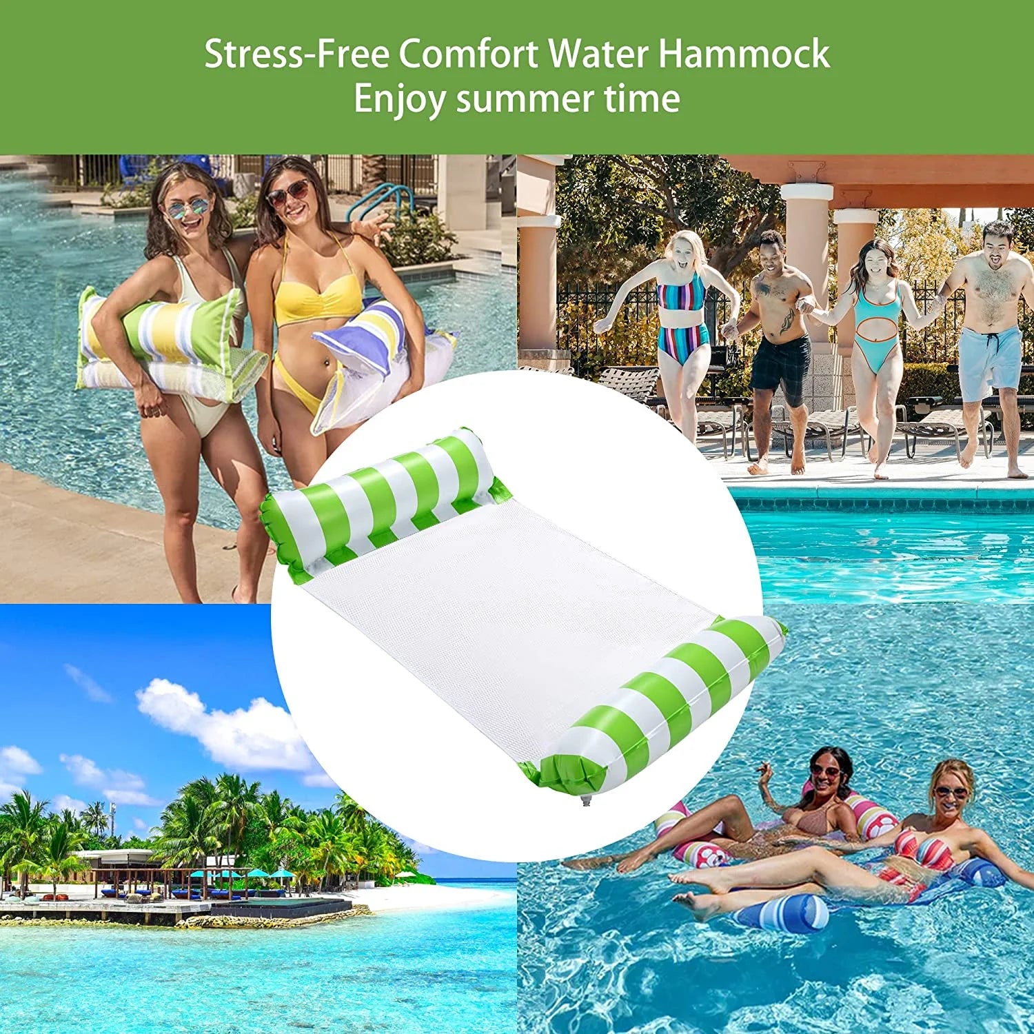4-in-1 Inflatable Pool Float with Air Pump H4104