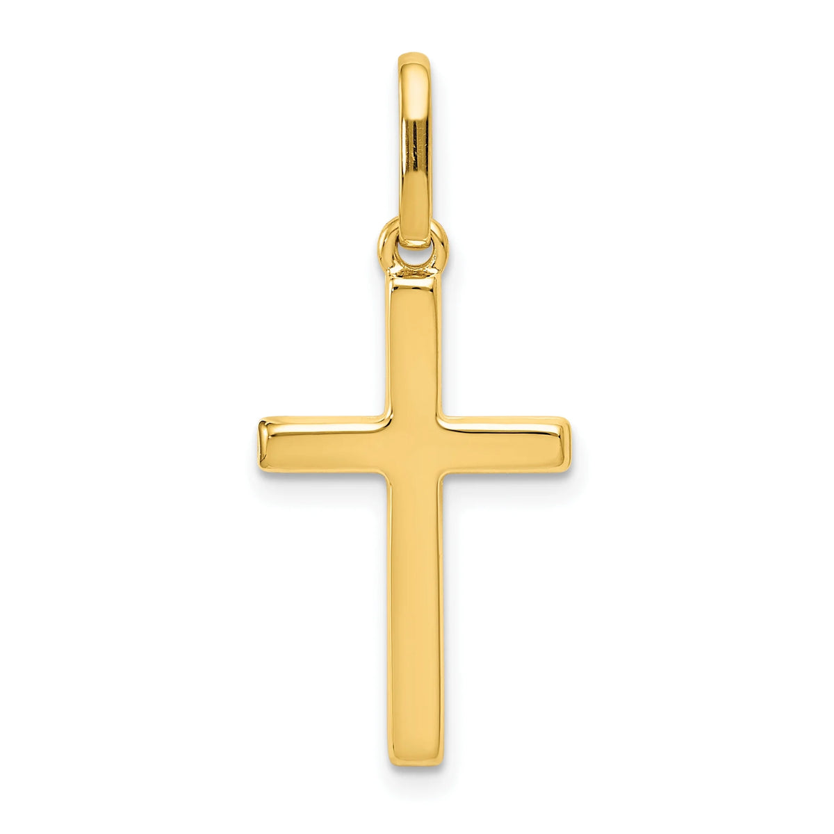 14K Yellow Gold Hollow Cross Pendant Charm with Rope Chain Necklace 20'' W768853