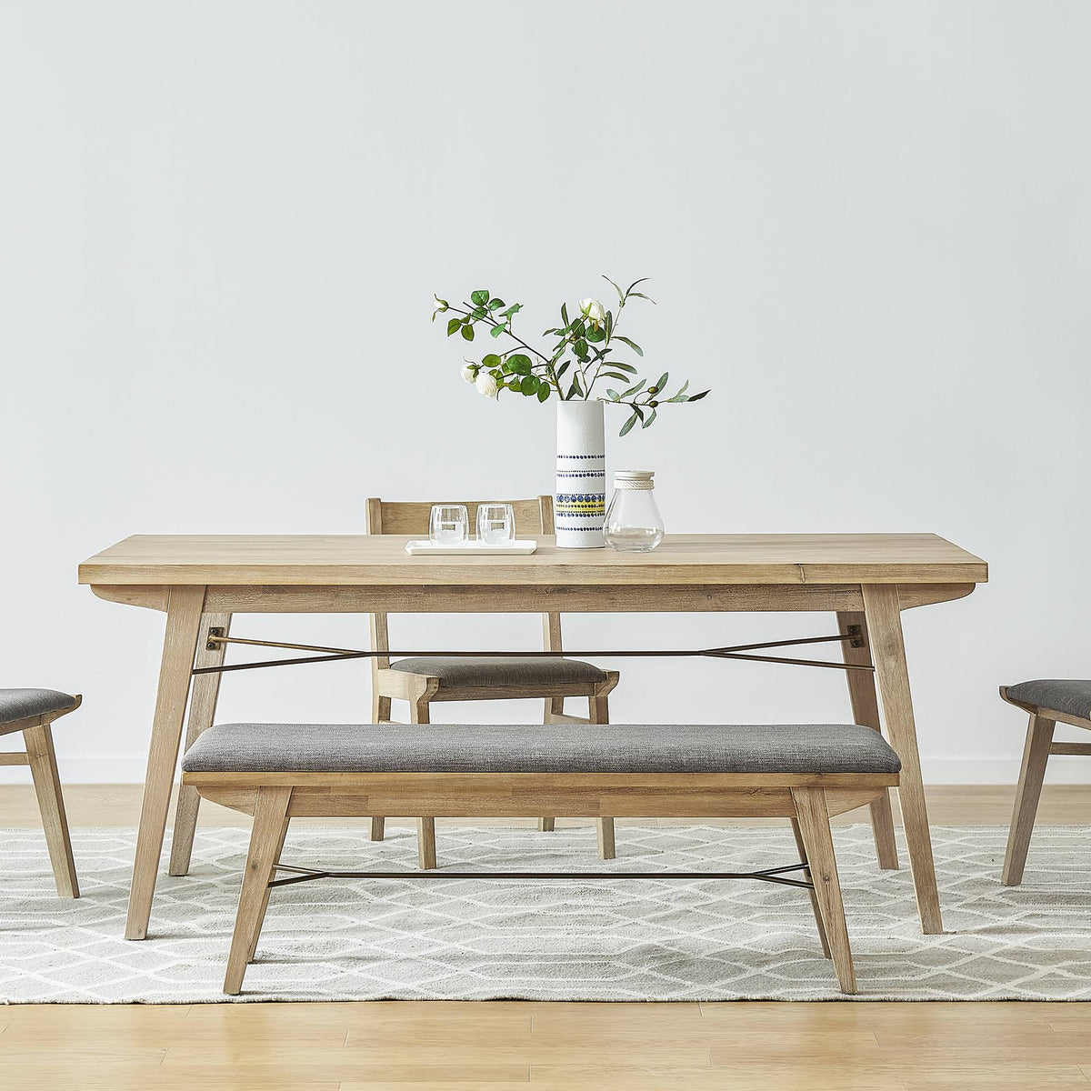 Solid Acacia Wood Dining Table T106