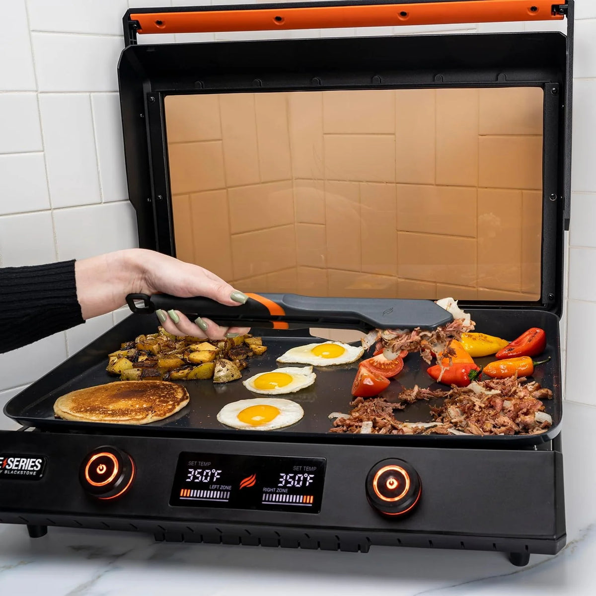 22 Inch Nonstick Electric Griddle with Lid Y8090