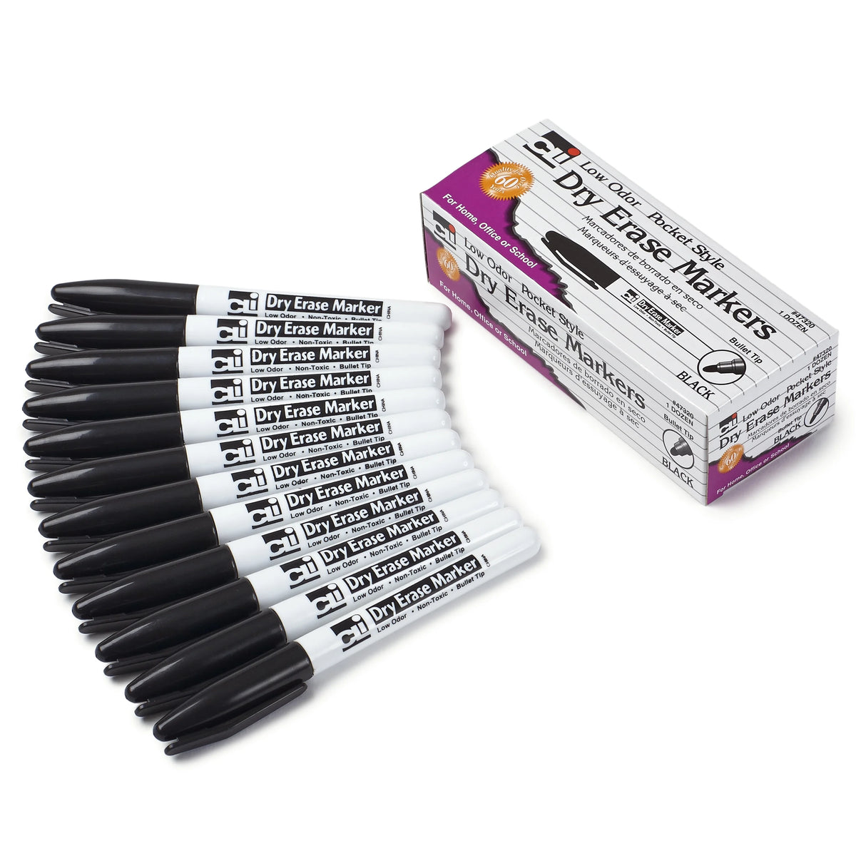 12 Pc Dry Erase Lapboard Class Pack with Erasers and Markers B7819