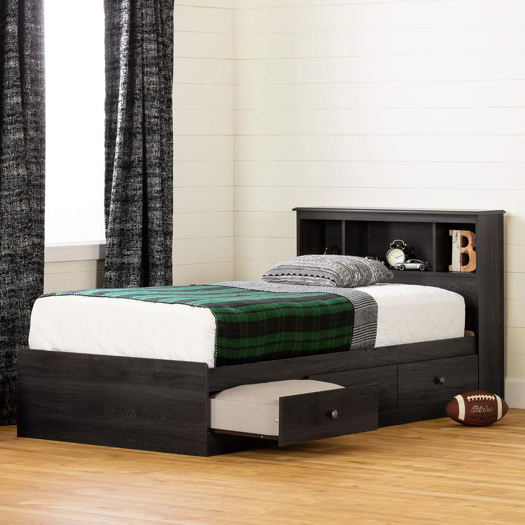 Gray Oak Twin Bookcase Headboard P74413