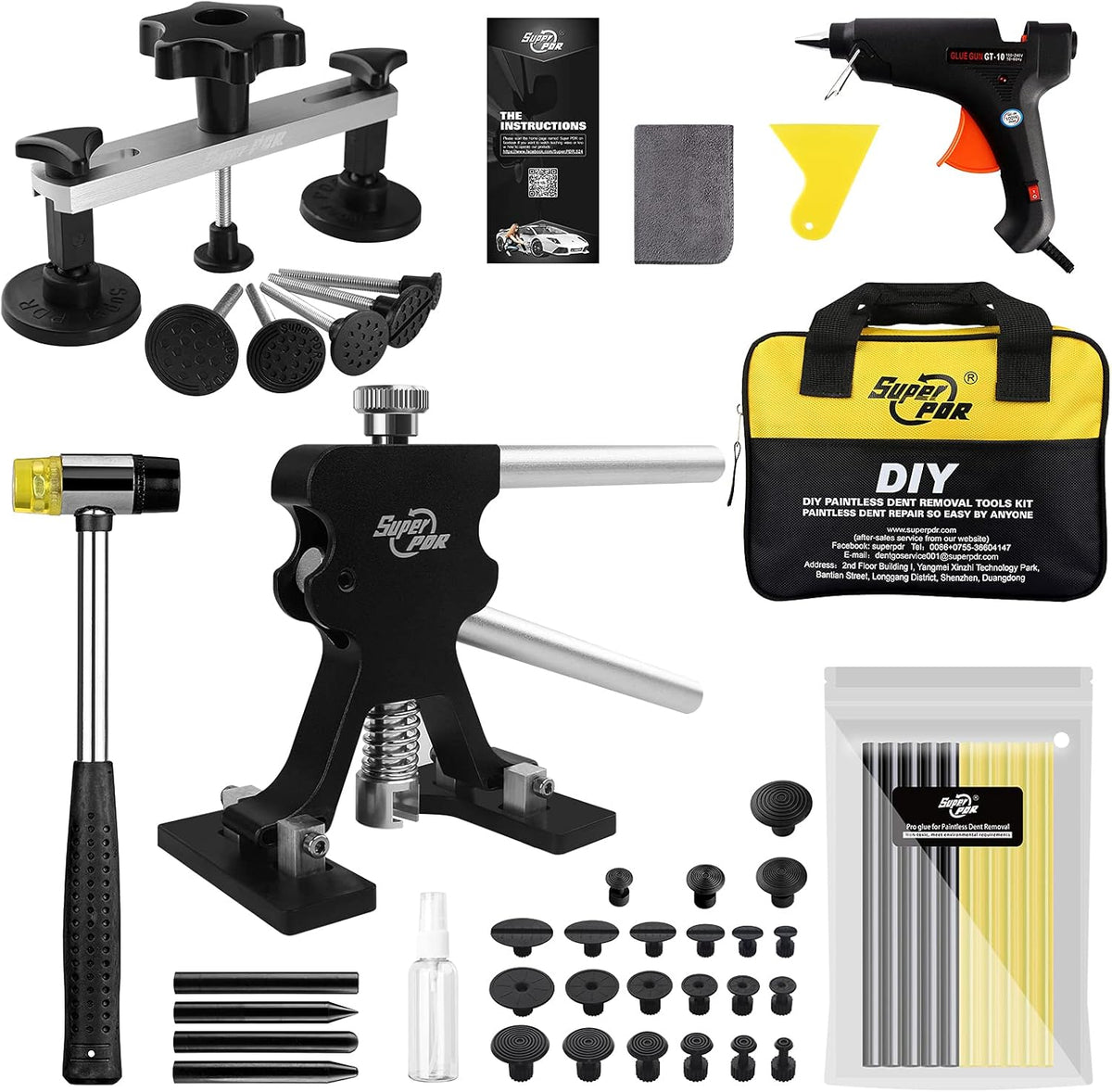 32pcs Dent Repair Tool Kit Dent Puller Dent Removal Pulling Tabs Bridge Dent Removal Tools Z12455