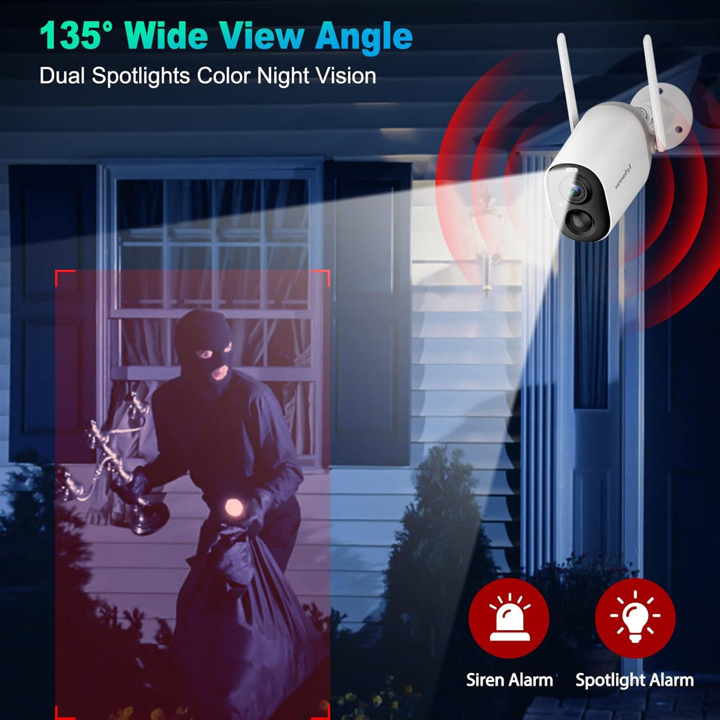 Wireless Outdoor Security Camera with Color Night Vision Y27553