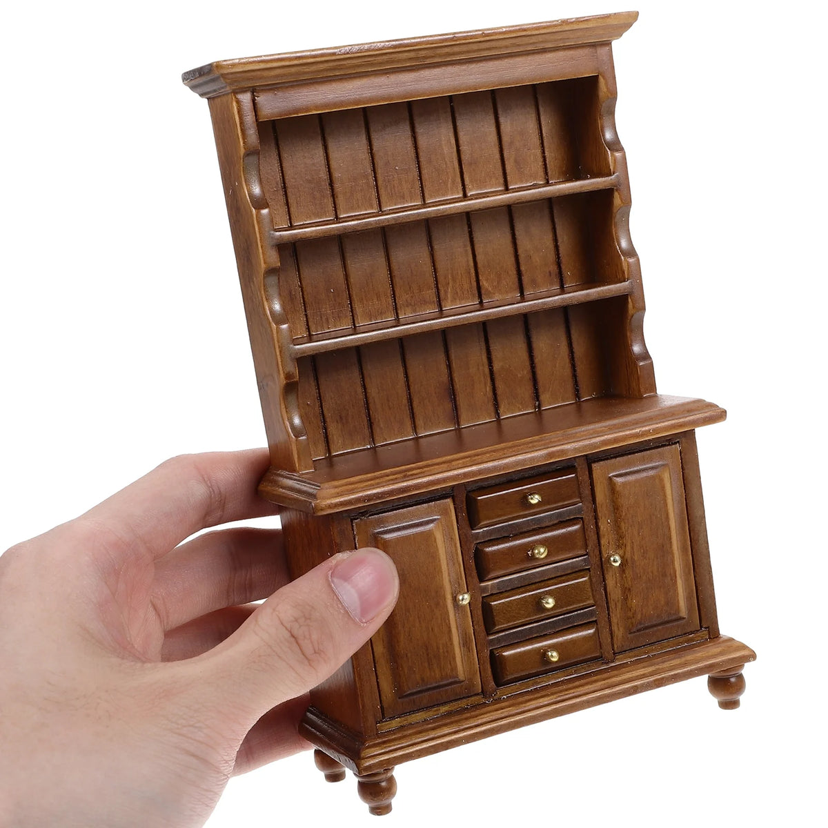 Walnut Color Miniature Bookcase Dollhouse Furniture B112484