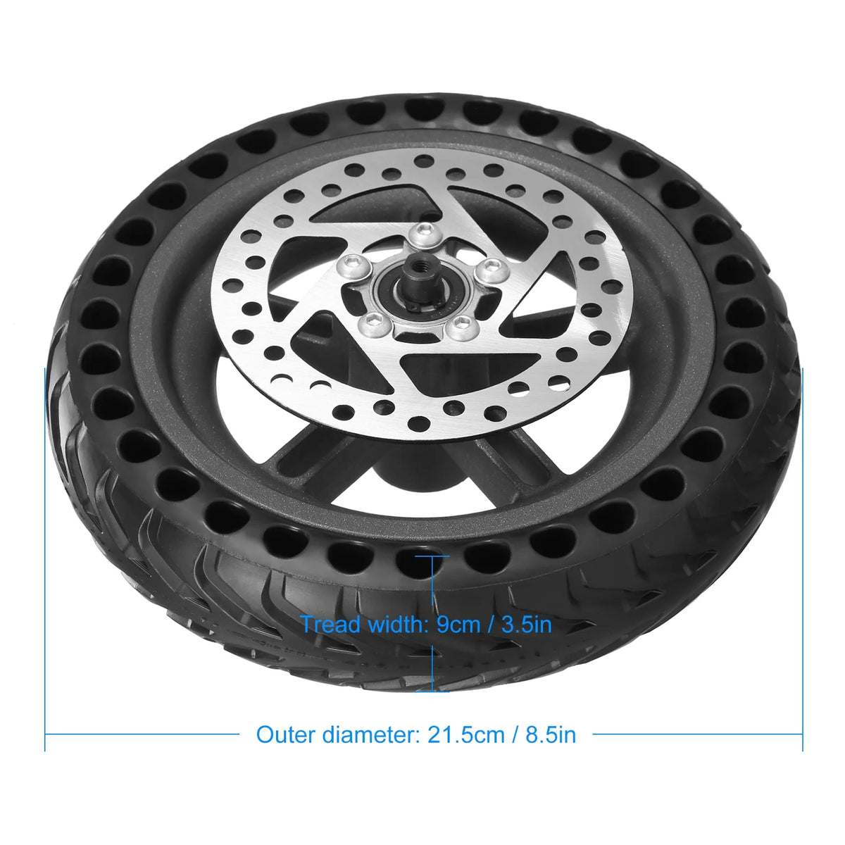 8.5 inches Solid Electric Scooter Rear Tire with Wheel Hub Disc Brake Set O65979