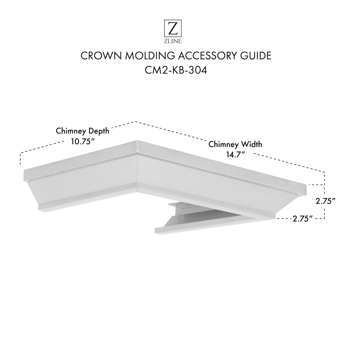 Crown Molding Profile for Wall Mount Range Hood H873
