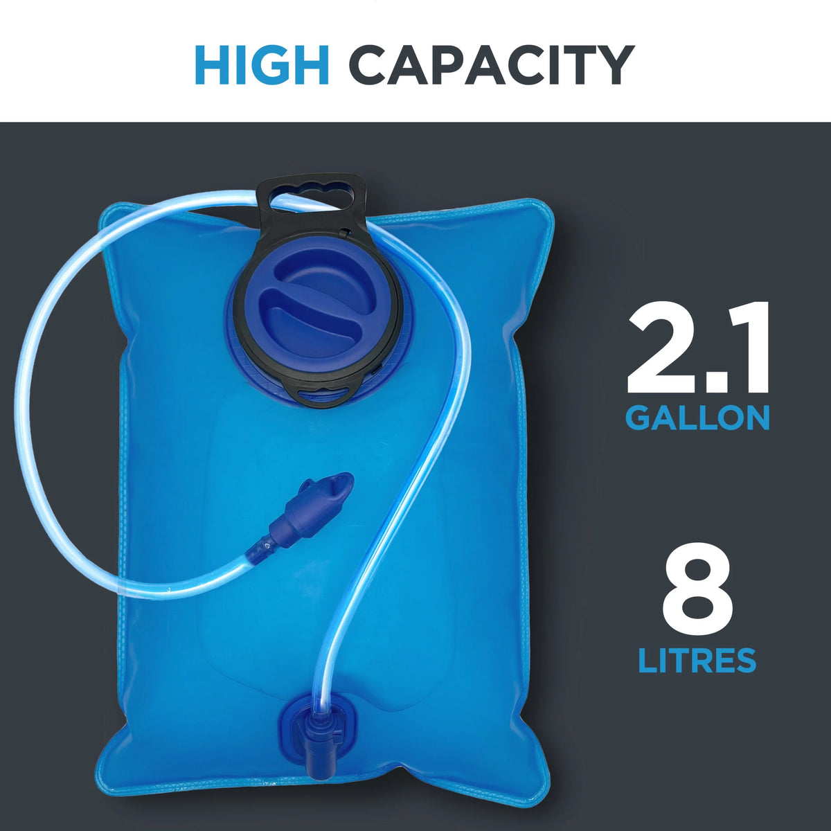 8 Liter Hydration Bladder Water Reservoir with Bite Valve Drinking Tube E3963