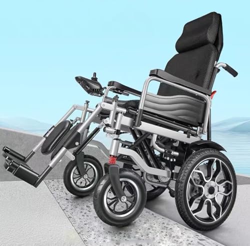 Reclining Foldable Electric Wheelchair with Headrest, Flip Arm, Controller (20AH) C6625