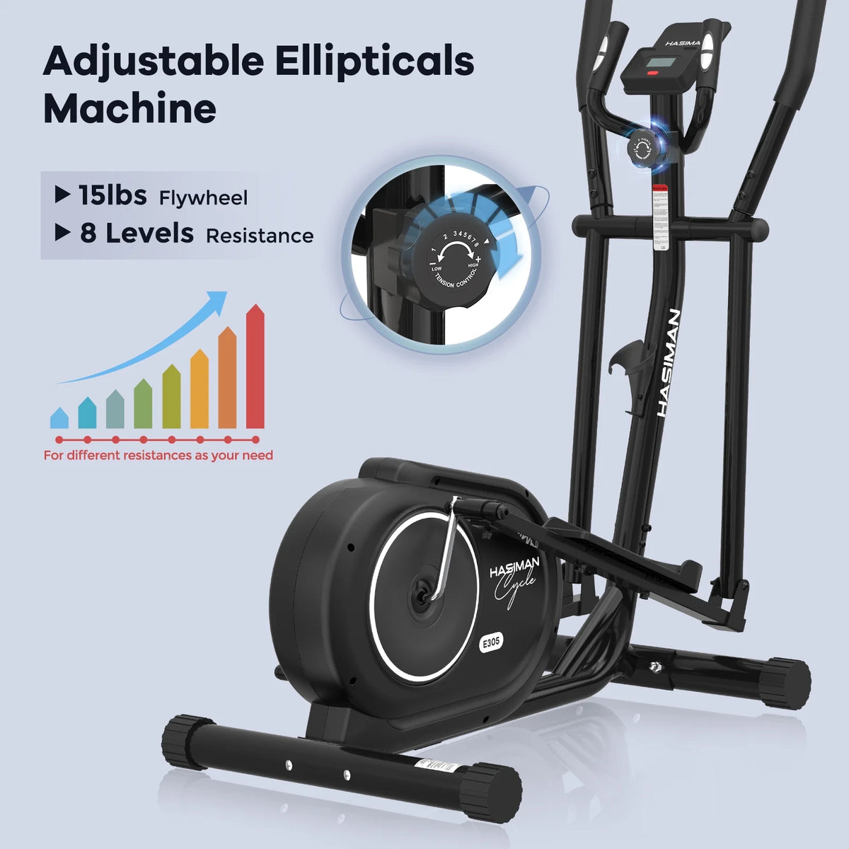 Magnetic Elliptical Exercise Machine with Pulse Rate Grips D675845