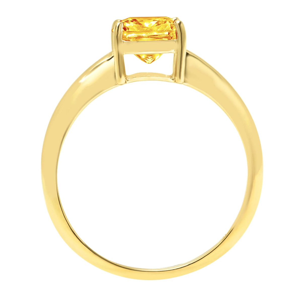 2.0ct Cushion Cut Yellow Natural Citrine 18k Yellow Gold Ring Size 3.75 M118247