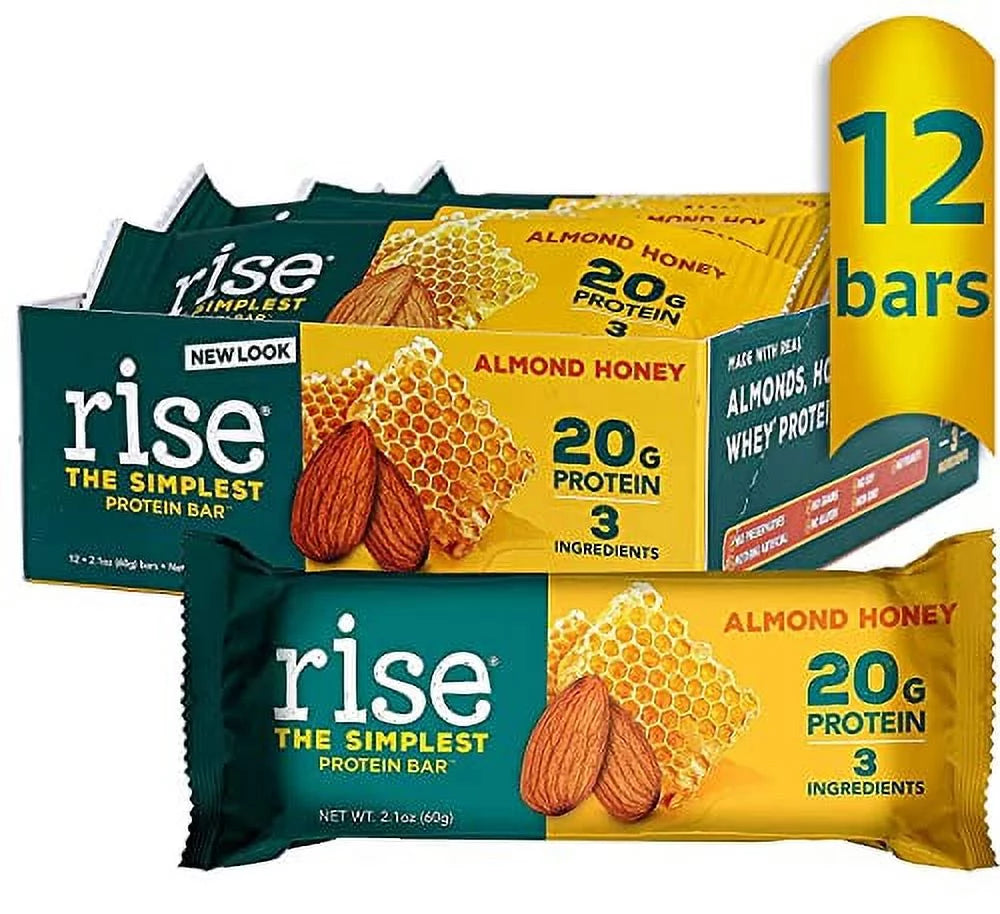 Almond Honey Whey Protein Bars, 20g Protein, 12 Pack J674509